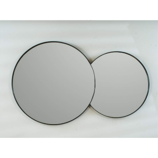 Κρεμαστός Καθρέπτης Double Eye 117X70 εκ. χωρίς Led Gold Mat (Χρυσό Ματ)